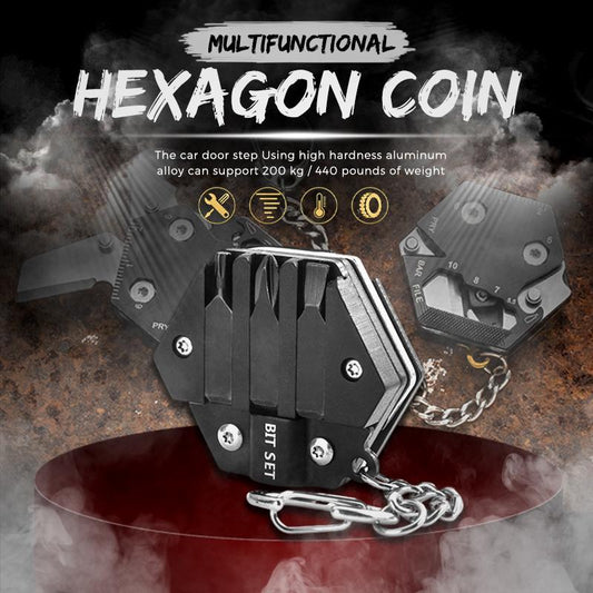 Multifunctional Hexagon Coin Pocket Knife Tool - Splendor Drop